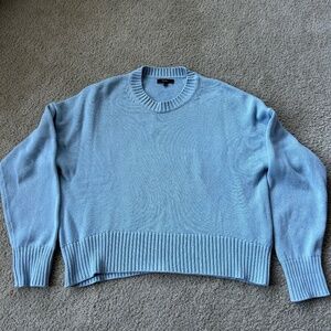 Quince Boyfriend Cotton Sweater pale blue